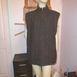 Aran Woolen Mills Cardigan Sweater Size L Cable Knit Fisherman Jumper Pockets